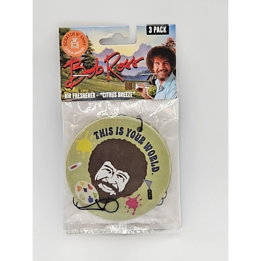 Bob Ross Air Freshener 3 Pack Citrus Breeze Scent Car Home Office New
